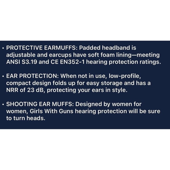 GWG Women’s Shooting Ear Protection Passive Safety Earmuffs Muffs Girls W/ Guns - Picture 7 of 7